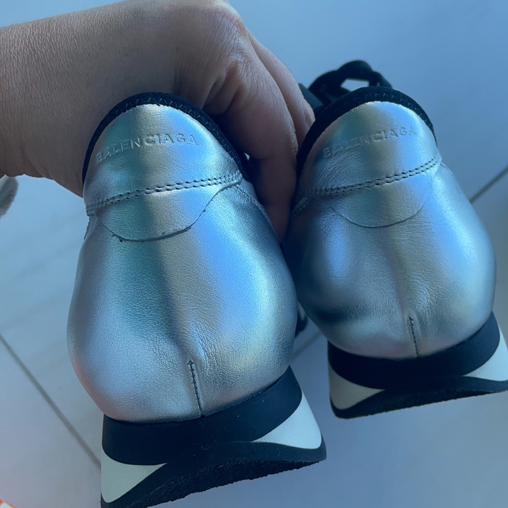 Balenciaga Black/Silver Race Runner Sneaker - Picture 5 of 16